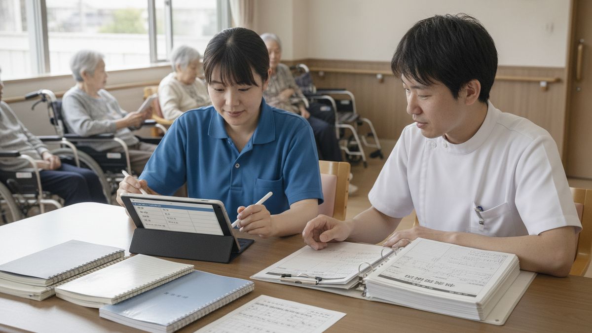 介護記録を勤務後の残業にしない、ケアの合間の吹き込みと2回の確定