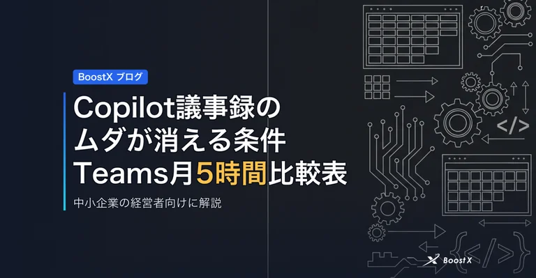 Copilot議事録のムダが消える条件｜Teams月5時間比較表 アイキャッチ