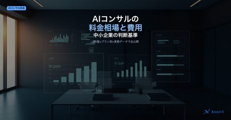 AIコンサルの料金相場と費用内訳｜中小企業向け3形態×プラン別の判断基準を全公開