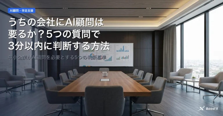 うちの会社にAI顧問は要るか？5つの質問で3分以内に判断する方法