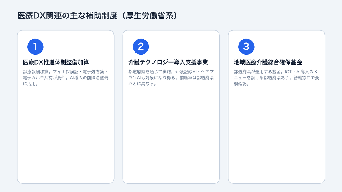 厚生労働省の医療DX関連補助制度の概要