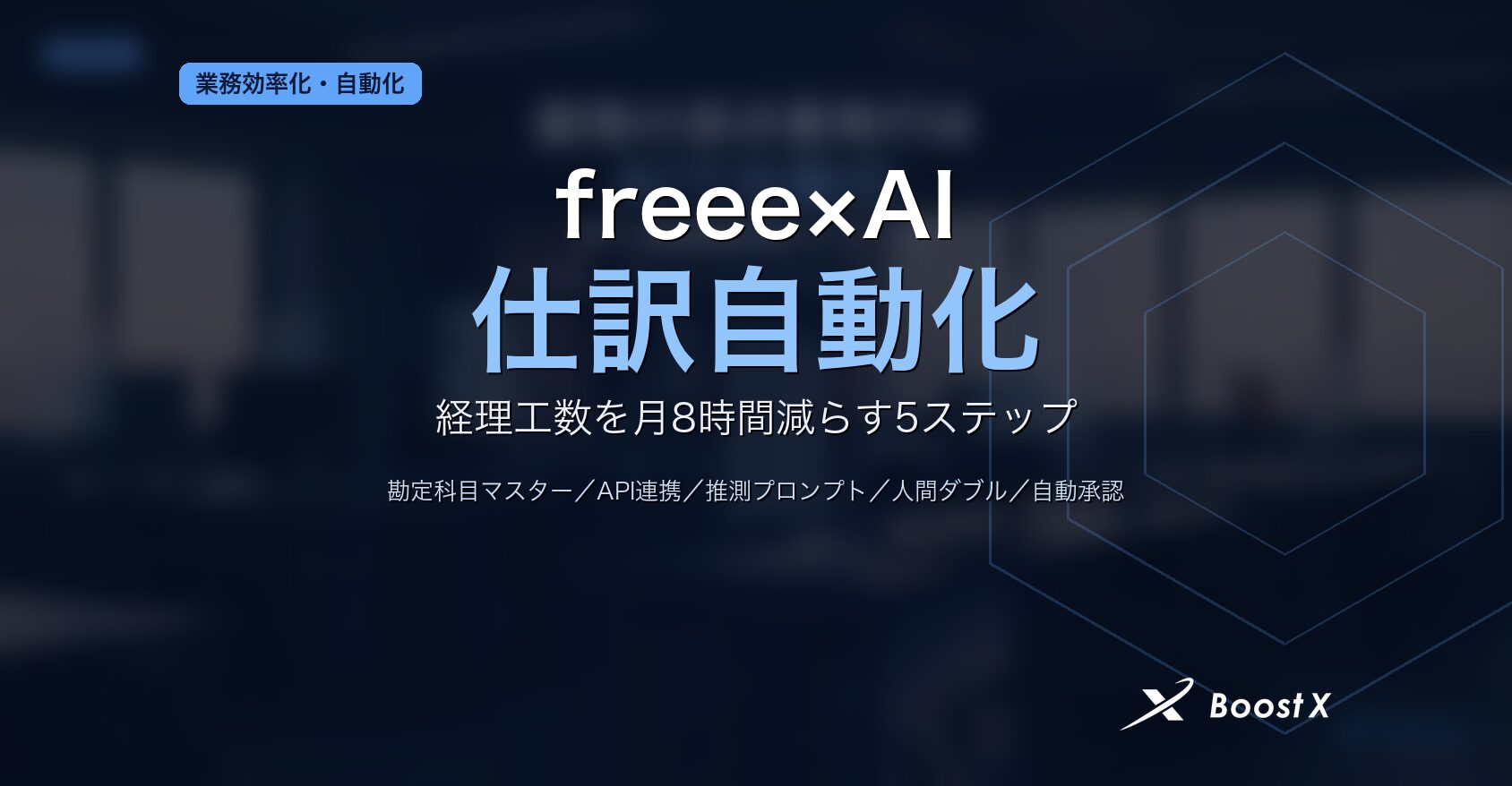 freee×AIで仕訳の勘定科目を自動推測し中小企業の経理工数を月8時間減らす5ステップを整理したアイキャッチ画像