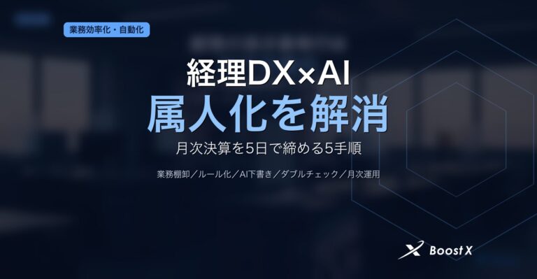 経理DX×AIで属人化を解消し中小企業が月次決算を5日で締める5手順を整理したアイキャッチ画像