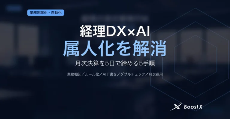 経理DX×AIで属人化を解消し中小企業が月次決算を5日で締める5手順を整理したアイキャッチ画像