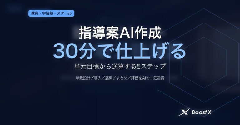 指導案AI作成で単元目標から逆算して30分で仕上げる5ステップを整理したアイキャッチ画像