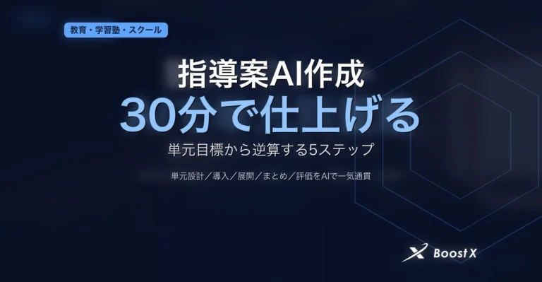 指導案AI作成で単元目標から逆算して30分で仕上げる5ステップを整理したアイキャッチ画像