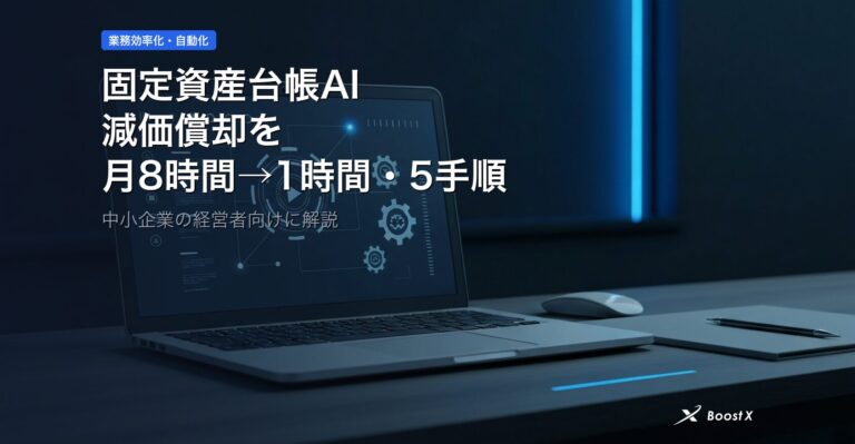 固定資産台帳AI｜減価償却を月8時間→1時間にする5手順 アイキャッチ