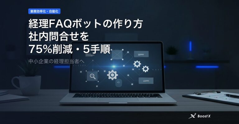 経理FAQボットの作り方｜社内問合せを75%削減する5手順 アイキャッチ