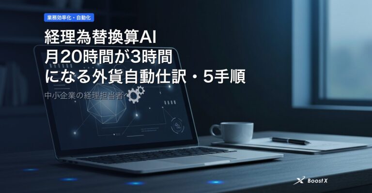 経理為替換算AI｜月20時間が3時間になる外貨自動仕訳5手順 アイキャッチ