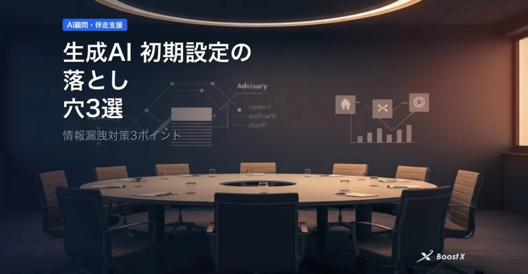 生成AI 初期設定の落とし穴3選｜情報漏洩対策3ポイント アイキャッチ