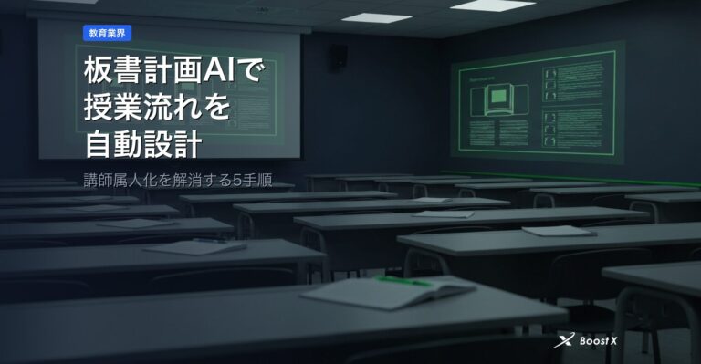 板書計画AIで授業流れを自動設計｜講師属人化を解消する5手順 アイキャッチ
