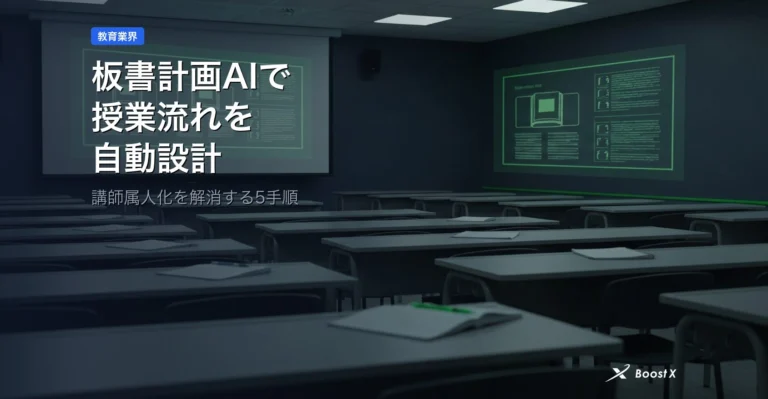板書計画AIで授業流れを自動設計｜講師属人化を解消する5手順 アイキャッチ