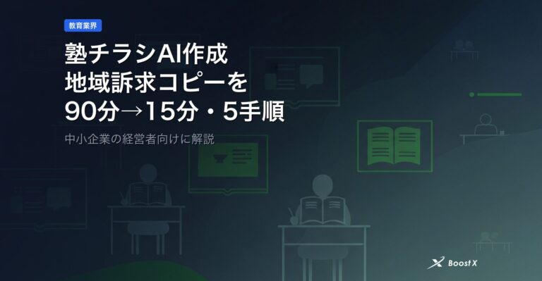 塾チラシAI作成｜地域訴求コピーを90分→15分にする5手順 アイキャッチ