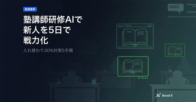塾講師研修AIで新人を5日で戦力化｜入れ替わり30%対策5手順 アイキャッチ