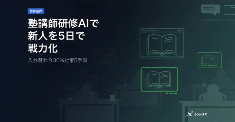 塾講師研修AIで新人を5日で戦力化｜入れ替わり30%対策5手順 アイキャッチ