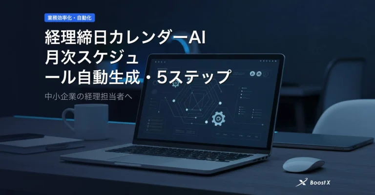 経理締日カレンダーAI｜月次スケジュール自動生成5ステップ アイキャッチ
