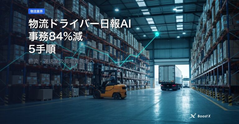 物流ドライバー日報AI｜事務84%減5手順 アイキャッチ