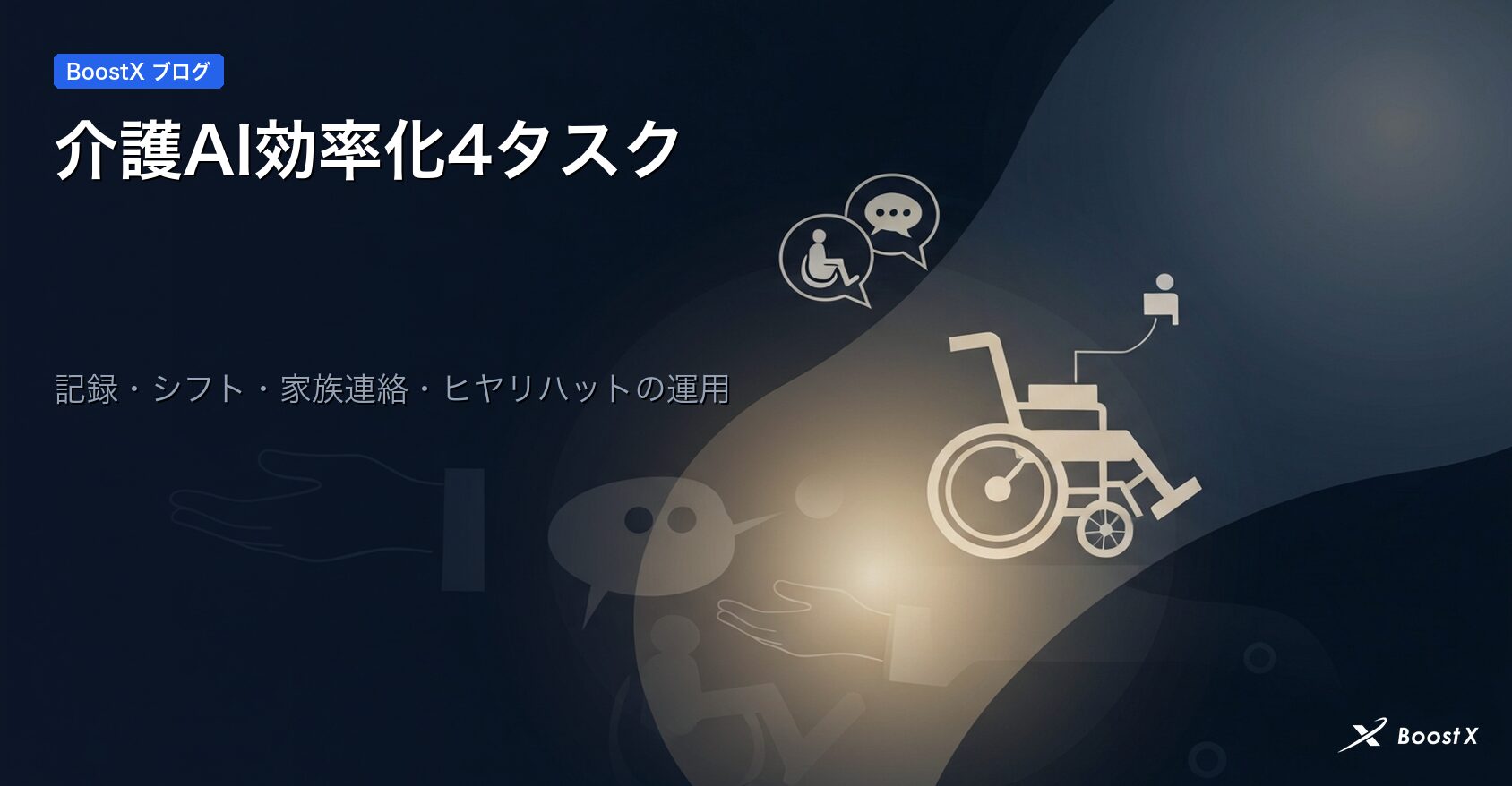 介護AI効率化4タスク｜記録・シフト・家族連絡・ヒヤリハットの運用 アイキャッチ