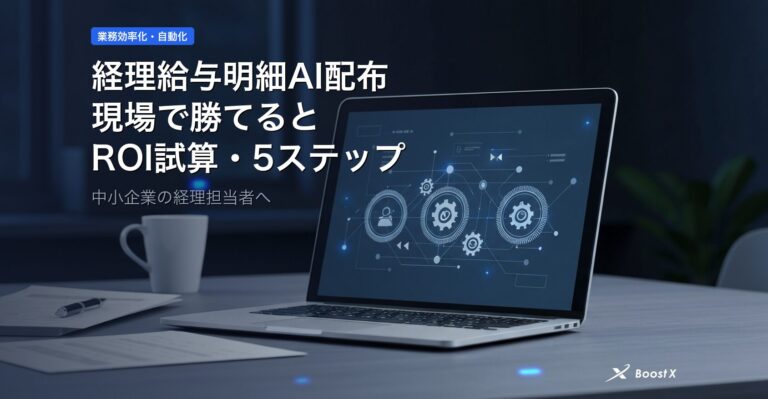 経理給与明細AI配布｜現場で勝てる5ステップとROI試算 アイキャッチ