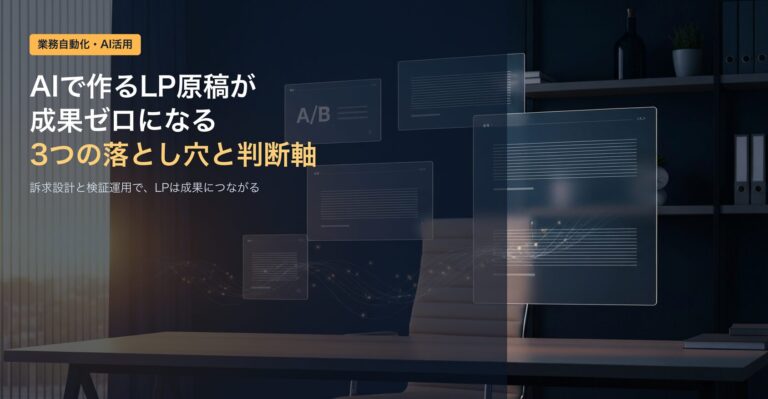 AIで作るLP原稿が成果ゼロになる3つの落とし穴と外注の判断軸