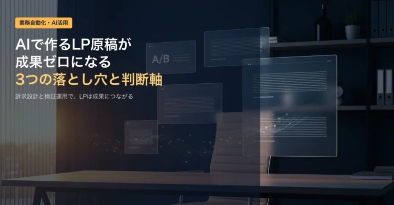 AIで作るLP原稿が成果ゼロになる3つの落とし穴と外注の判断軸