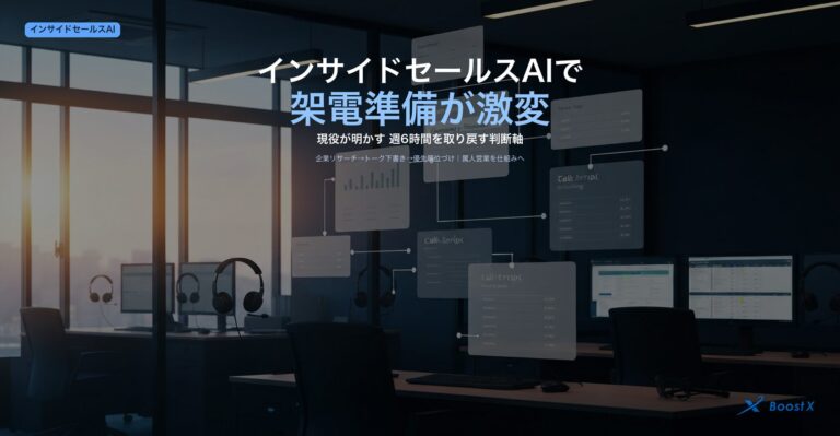 インサイドセールスAIで架電前準備を効率化し、営業が判断と対話に集中できる状態を表したアイキャッチ画像