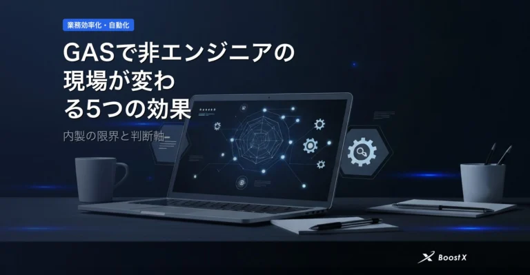 GASで非エンジニアの現場が変わる5つの効果｜内製の限界と判断軸 アイキャッチ