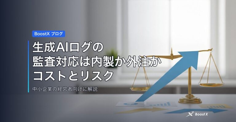 生成AIログの監査対応は内製か外注か｜コストとリスクを5項目比較 アイキャッチ