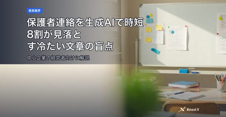 保護者連絡を生成AIで時短｜8割が見落とす冷たい文章の盲点 アイキャッチ