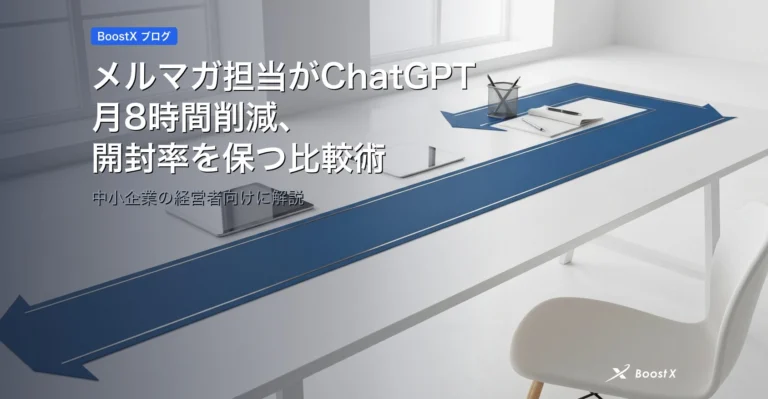 メルマガ担当がChatGPTで月8時間削減、開封率を保つ比較術 アイキャッチ