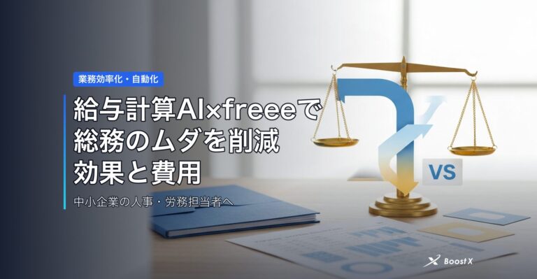 給与計算AI×freeeで総務のムダを削減｜効果と費用を比較表で アイキャッチ