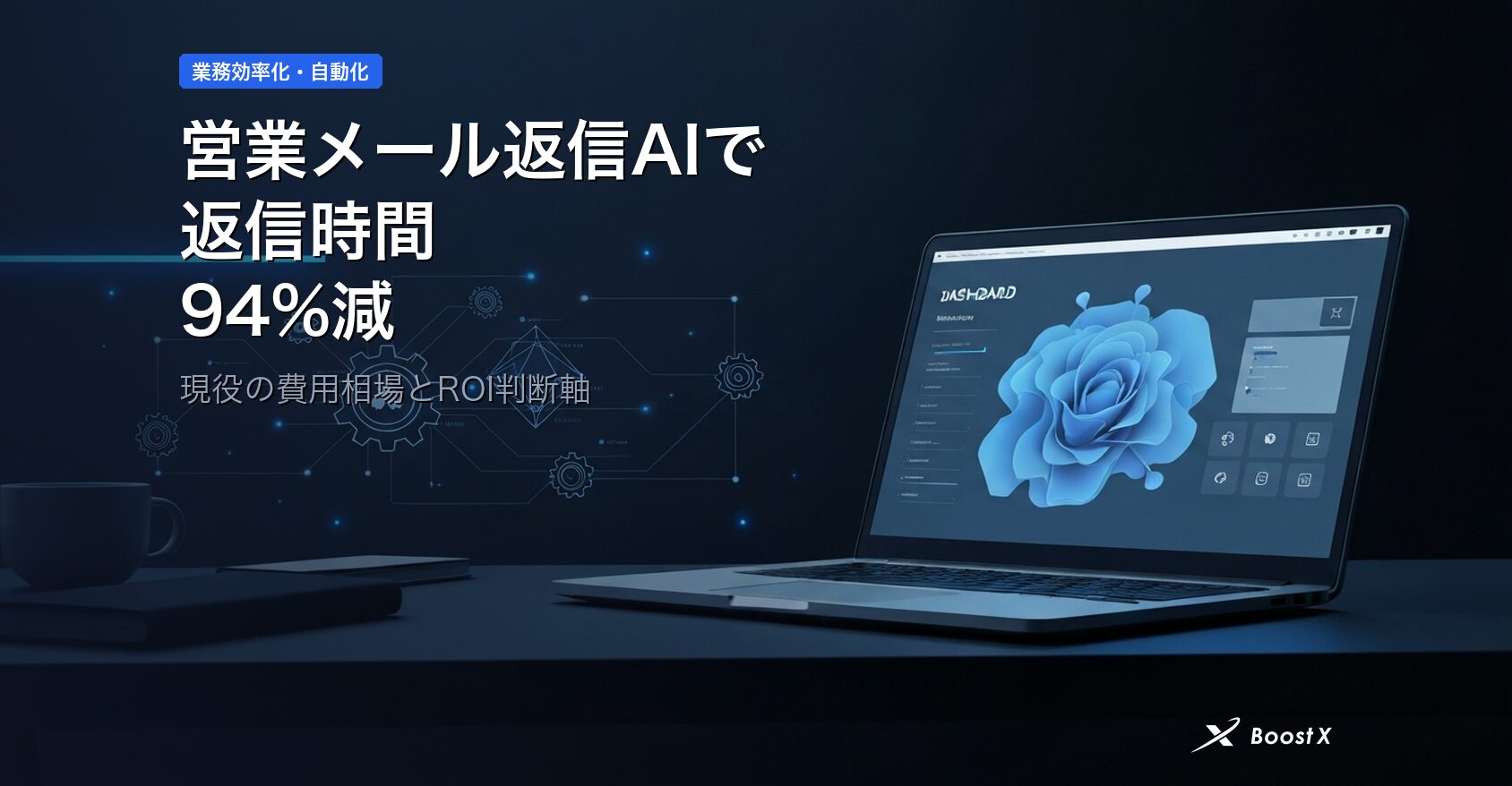 営業メール返信AIで返信時間94%減｜現役の費用相場とROI判断軸 アイキャッチ