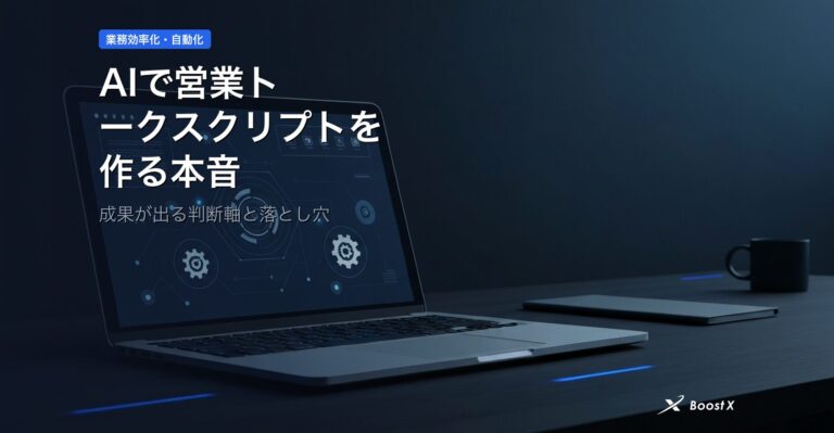 AIで営業トークスクリプトを作る本音｜成果が出る判断軸と落とし穴 アイキャッチ