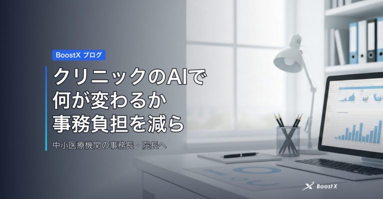 クリニックのAIで何が変わるか｜事務負担を減らす3領域の効果 アイキャッチ