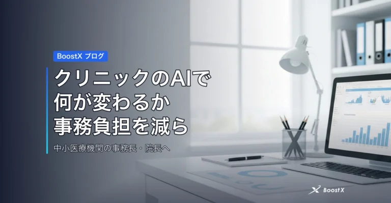 クリニックのAIで何が変わるか｜事務負担を減らす3領域の効果 アイキャッチ