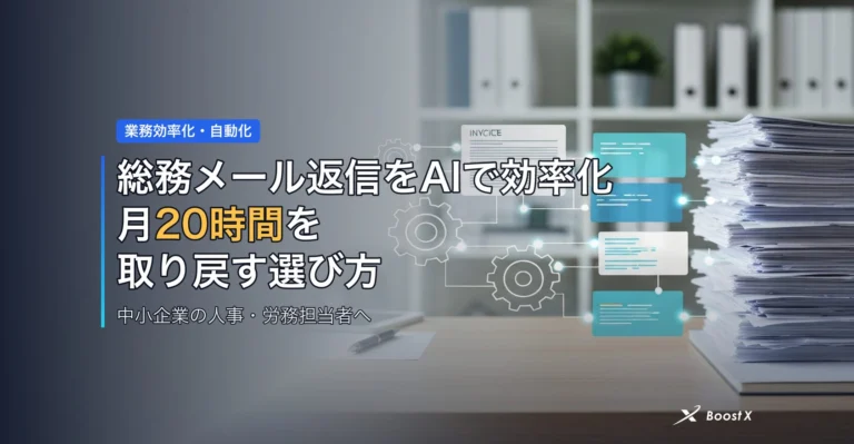 総務メール返信をAIで効率化｜月20時間を取り戻す選び方 アイキャッチ
