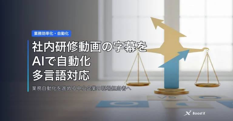社内研修動画の字幕をAIで自動化|多言語対応の効果を3点比較 アイキャッチ