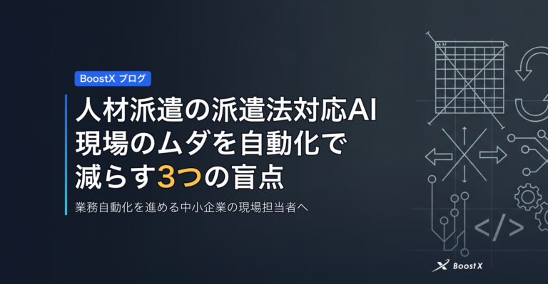 人材派遣の派遣法対応AI｜現場のムダを自動化で減らす3つの盲点 アイキャッチ