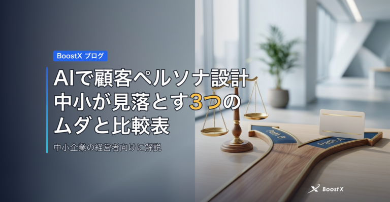 AIで顧客ペルソナ設計｜中小が見落とす3つのムダと比較表 アイキャッチ