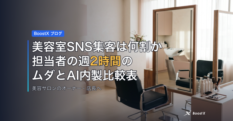 美容室SNS集客は何割か｜担当者の週2時間のムダとAI内製比較表 アイキャッチ