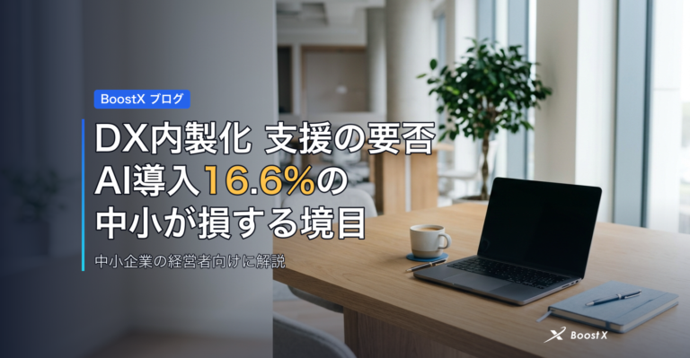 DX内製化 支援の要否、AI導入16.6%の中小が損する境目 アイキャッチ