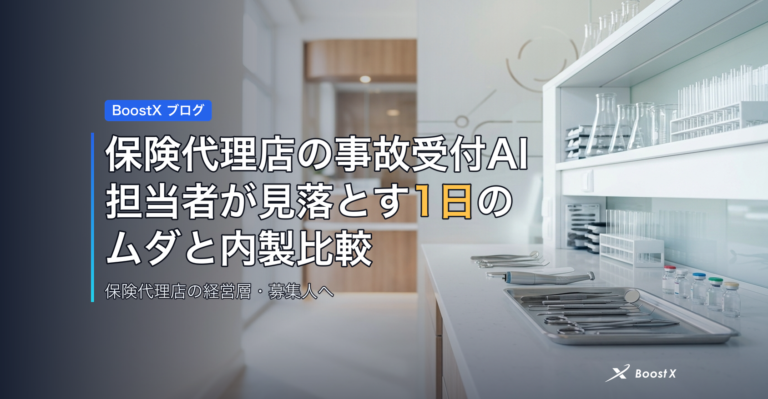 保険代理店の事故受付AI｜担当者が見落とす1日のムダと内製比較 アイキャッチ