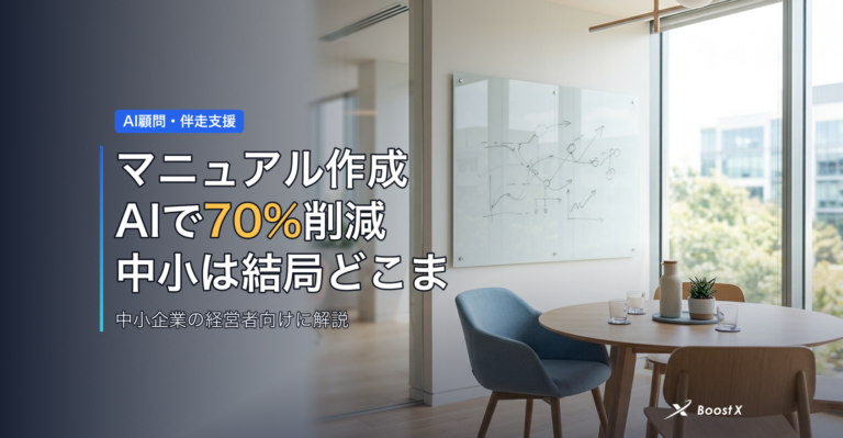 マニュアル作成AIで70%削減｜中小は結局どこまで内製できるか アイキャッチ