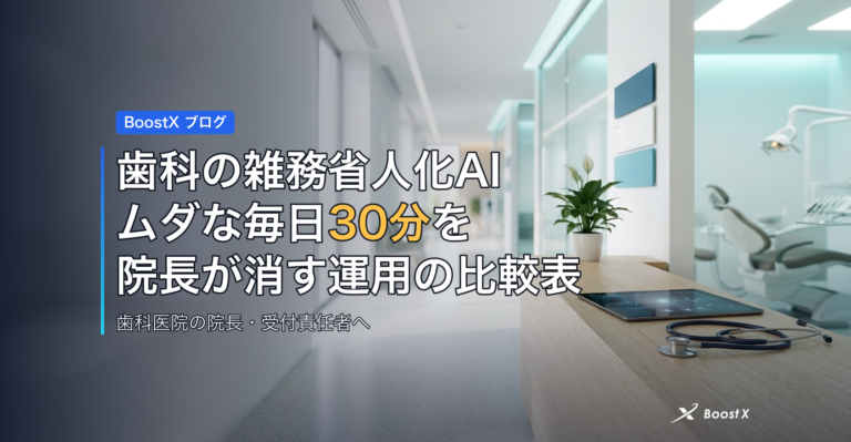 歯科の雑務省人化AI｜ムダな毎日30分を院長が消す運用の比較表 アイキャッチ