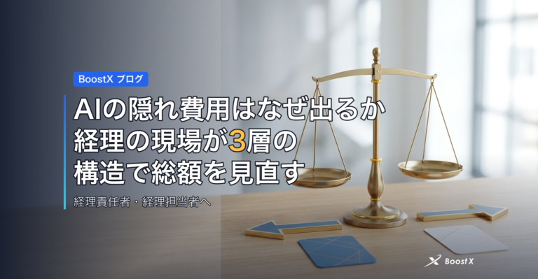 AIの隠れ費用はなぜ出るか｜経理の現場が3層の構造で総額を見直す アイキャッチ